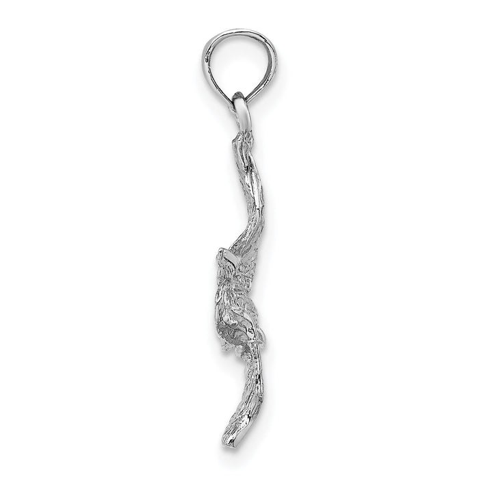 14K White Gold 3-D Pelican Flying Charm-K7785W