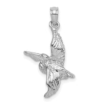 14K White Gold 3-D Pelican Flying Charm-K7785W