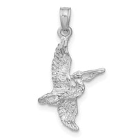 14K White Gold 3-D Pelican Flying Charm-K7785W