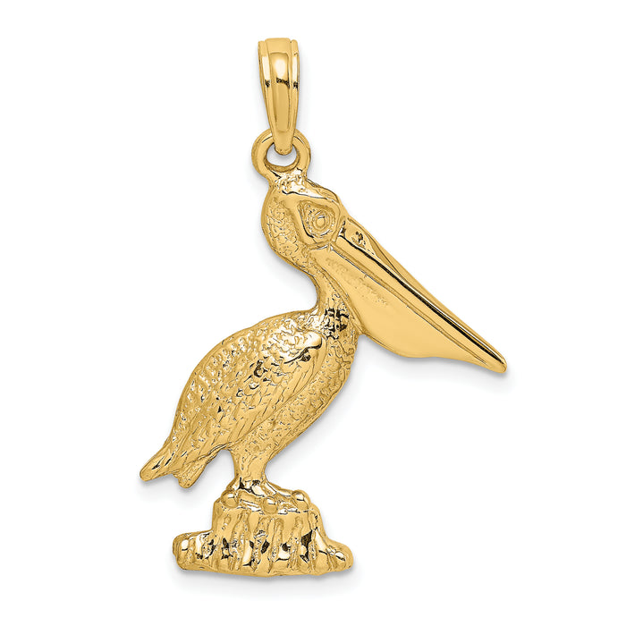 14K Standing Pelican Charm-K7786