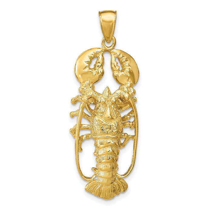 14K 3D Lobster Pendant-K7787