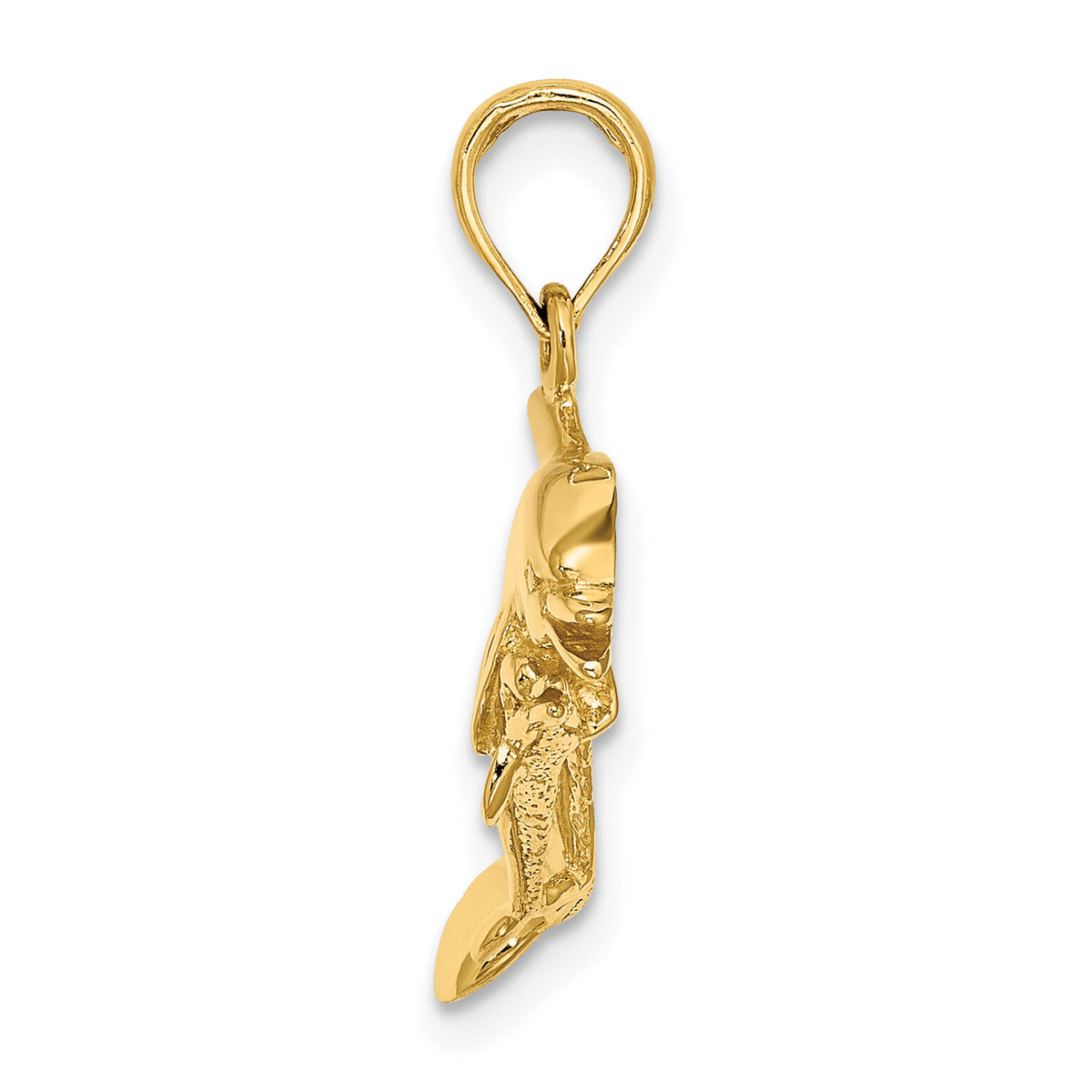 14K 2-D Double Dolphins Swimming Charm-K7792