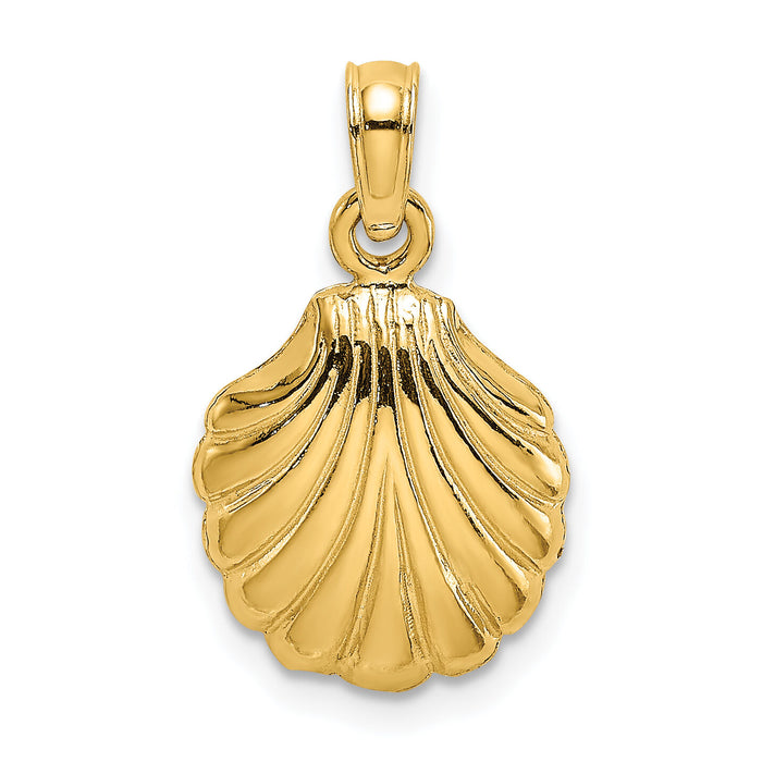 14K Polished Scallop Shell Charm-K7796