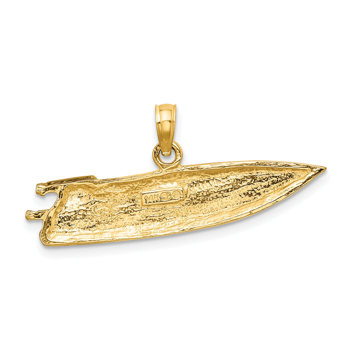 14K 2-D Textured SPEED BOAT Charm-K7799