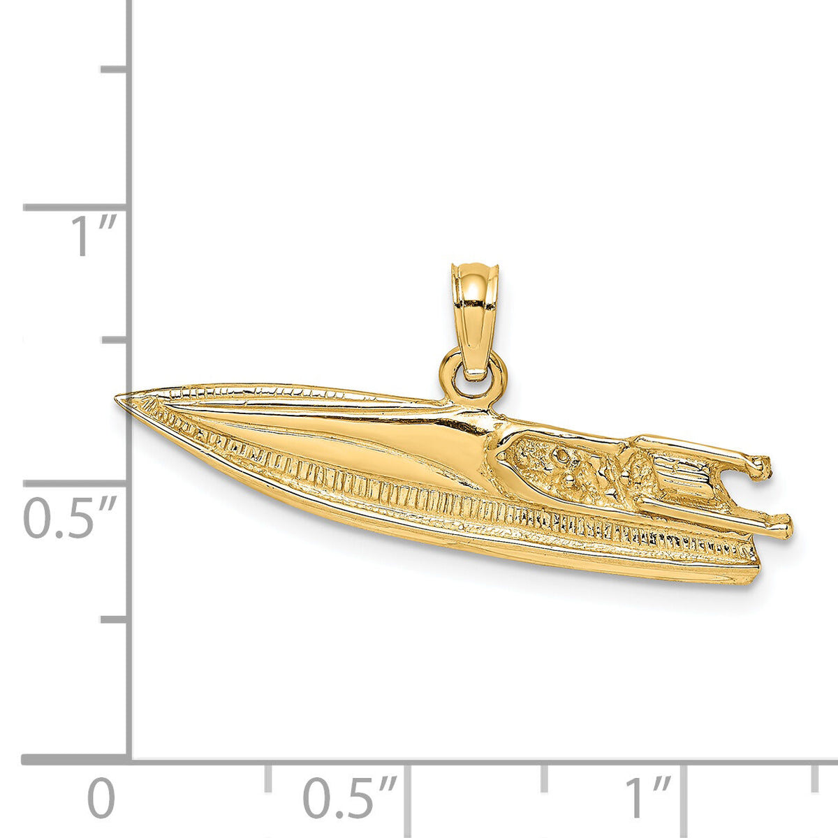 14K 2-D Textured SPEED BOAT Charm-K7799