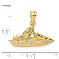 14K Textured 2-D Jet Ski Charm-K7800