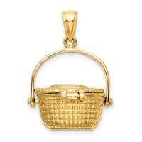 14K 3-D Nantucket Basket Charm-K7801