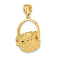 14K 3-D Nantucket Basket Charm-K7801