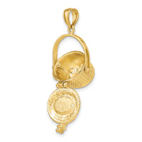14K 3-D Nantucket Basket Charm-K7801