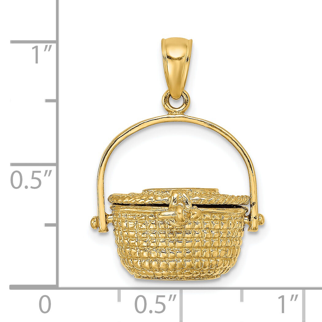 14K 3-D Nantucket Basket Charm-K7801