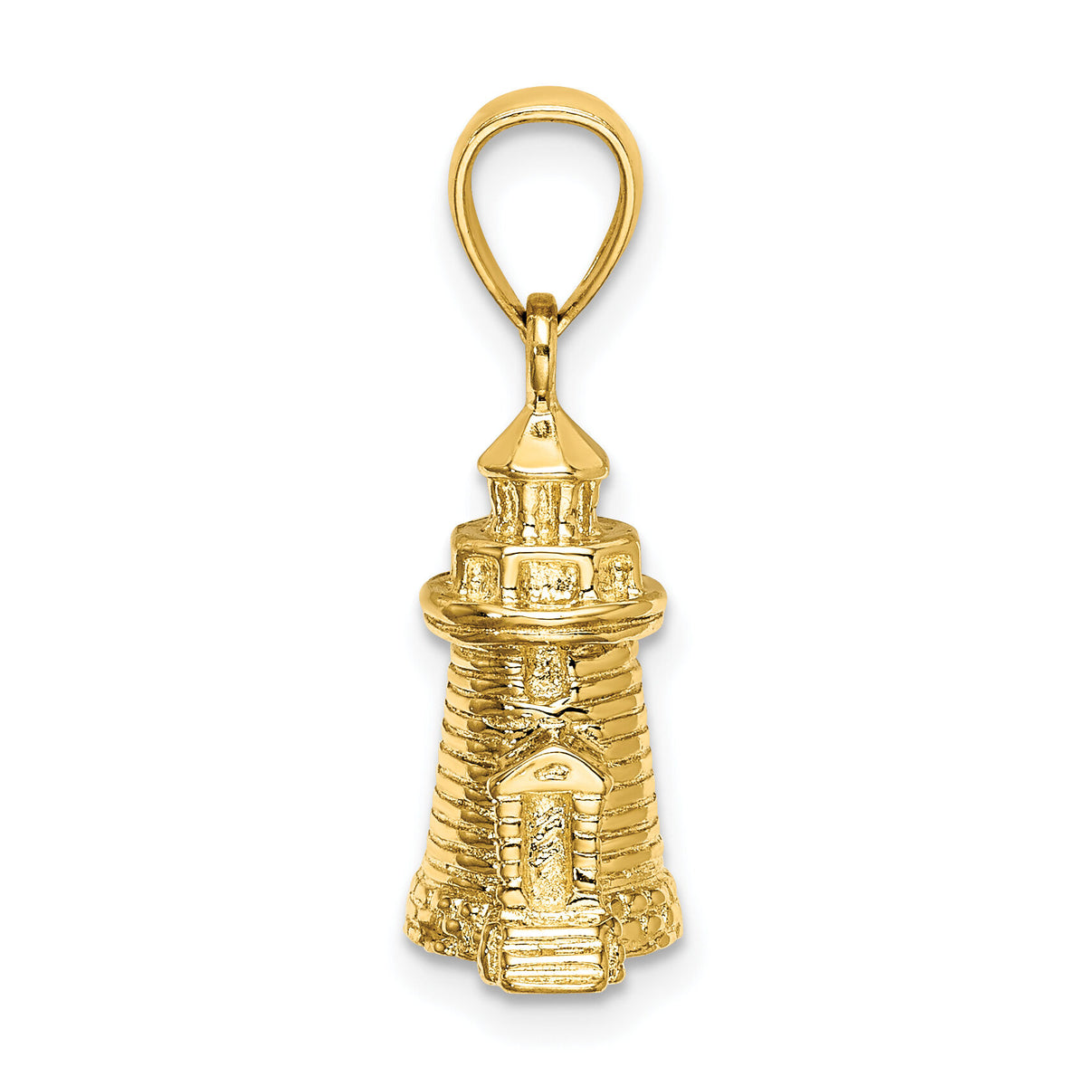 14K 3-D Brant Point Lighthouse Nantucket Harbor, Ma Charm-K7804