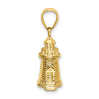 14K 3-D Brant Point Lighthouse Nantucket Harbor, Ma Charm-K7804