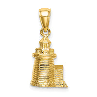 14K 3-D Brant Point Lighthouse Nantucket Harbor, Ma Charm-K7804