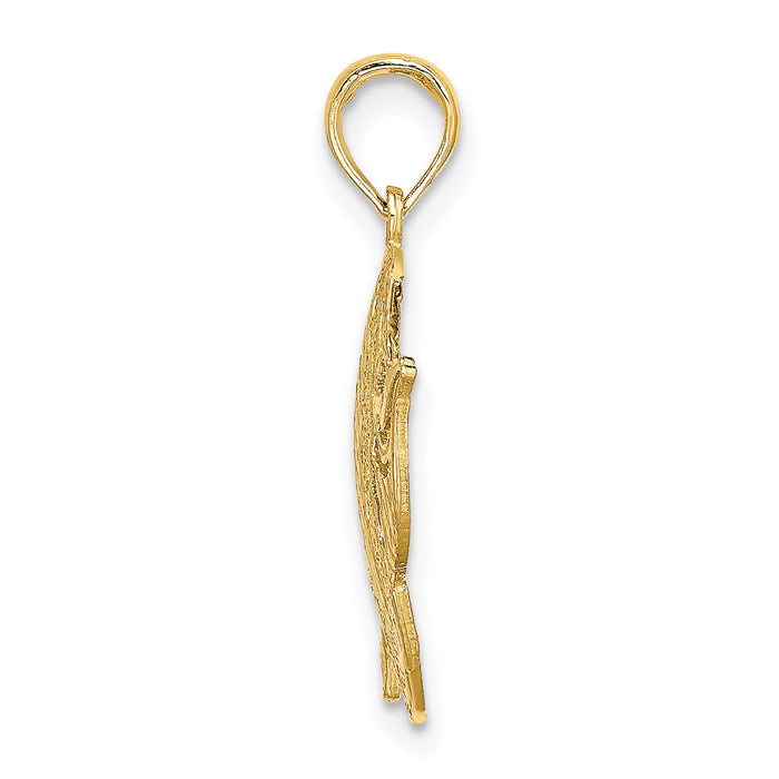 14K Polished Cut-Out Fish Charm-K7808