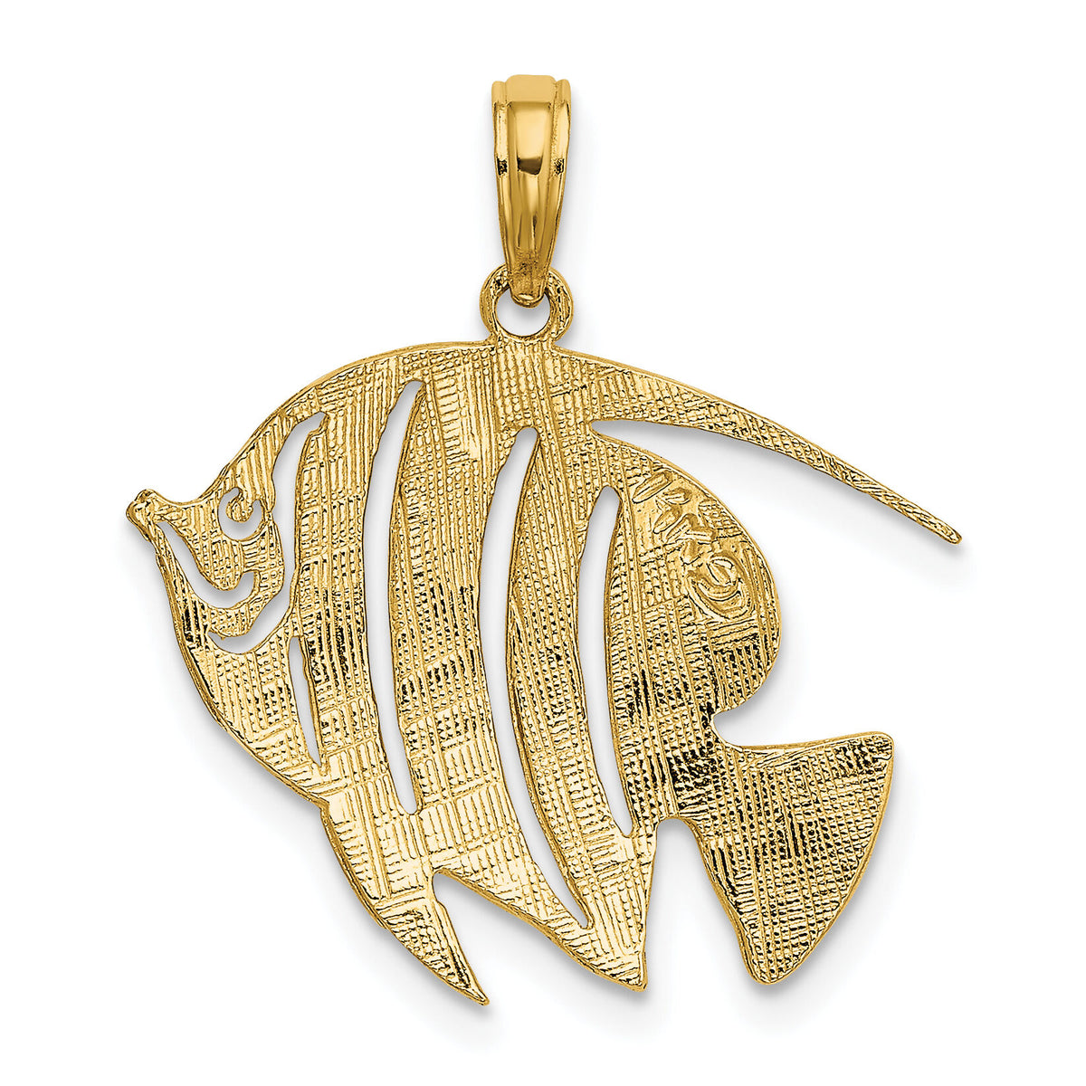 14K Polished Cut-Out Fish Charm-K7808