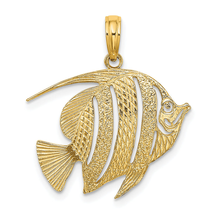 14K Polished Cut-Out Fish Charm-K7808