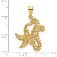 14K Starfish and Seahorse Charm-K7809