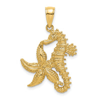 14K Starfish and Seahorse Charm-K7809