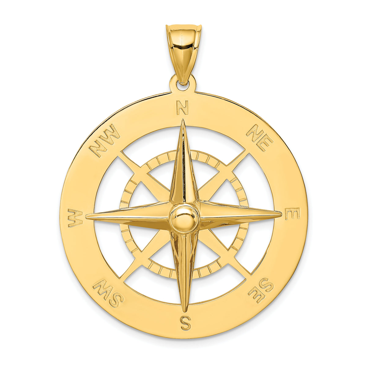 14K Nautical Compass Charm-K7810