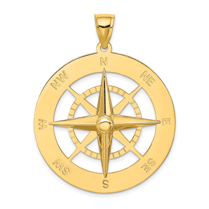14K Nautical Compass Charm-K7810