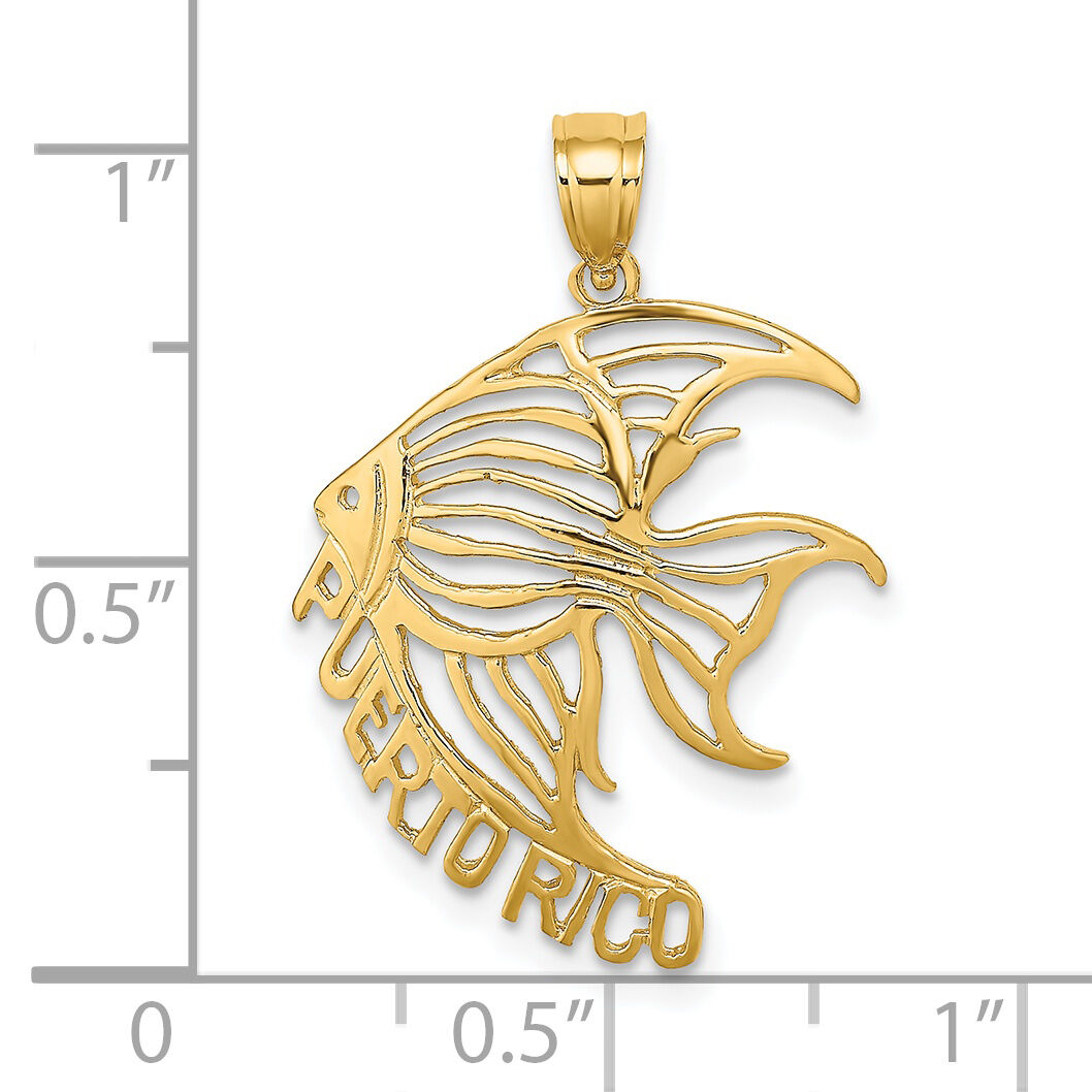 14K Cut-Out PUERTO RICO Angelfish Charm-K7812