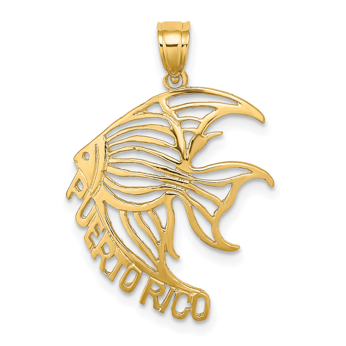 14K Cut-Out PUERTO RICO Angelfish Charm-K7812