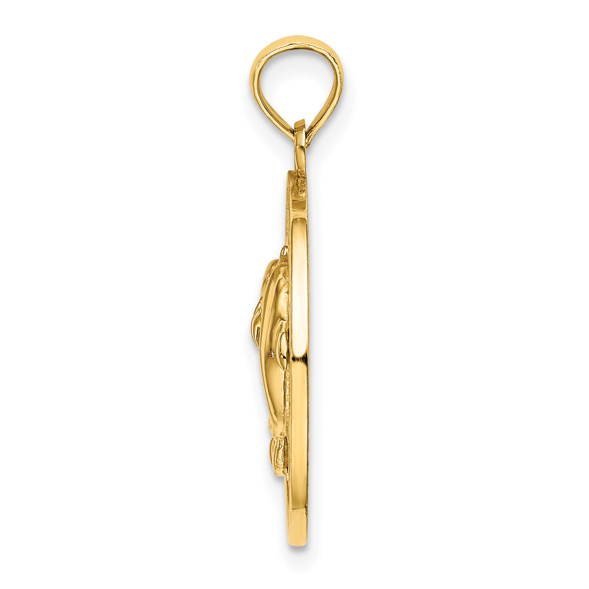 14K TURKS AND CAICOS w/ Dolphins Circle Charm-K7815
