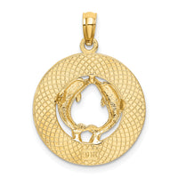 14K TURKS AND CAICOS w/ Dolphins Circle Charm-K7815