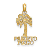 14K Flat PUERTO RICO Under Palm Tree Charm-K7817