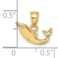 14K Polished Mini Dolphin Charm-K7820