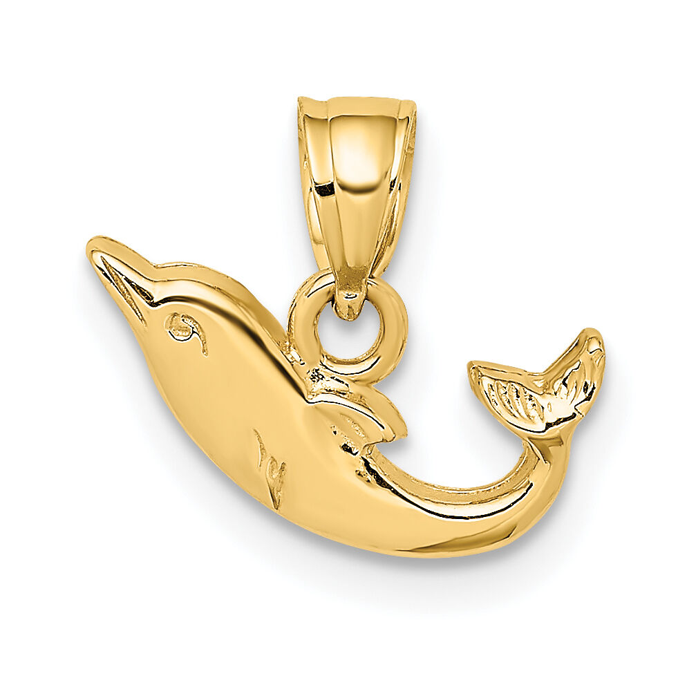 14K Polished Mini Dolphin Charm-K7820