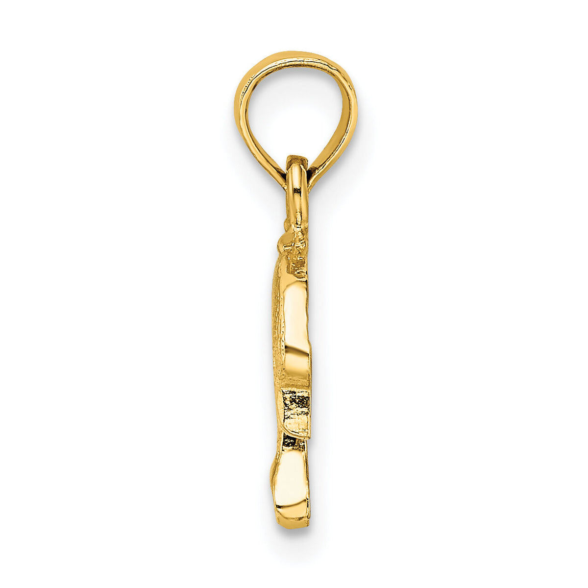 14K Textured Mini Dolphin Jumping Charm-K7821
