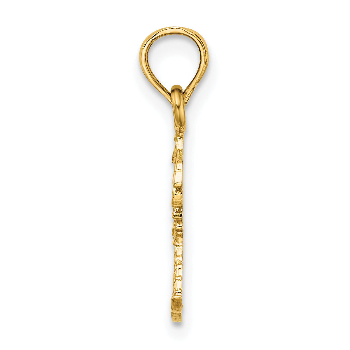 14K Texture Mini Double Palm Trees Charm-K7823