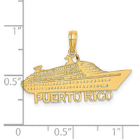 14K Polished PUERTO RICO Cruise Ship Charm-K7825