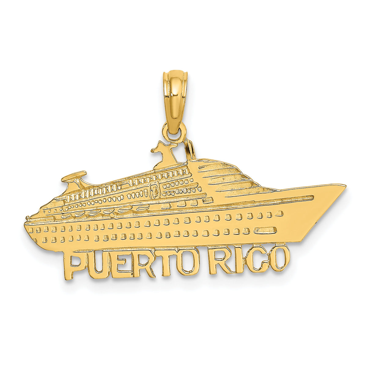 14K Polished PUERTO RICO Cruise Ship Charm-K7825
