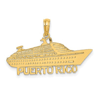 14K Polished PUERTO RICO Cruise Ship Charm-K7825