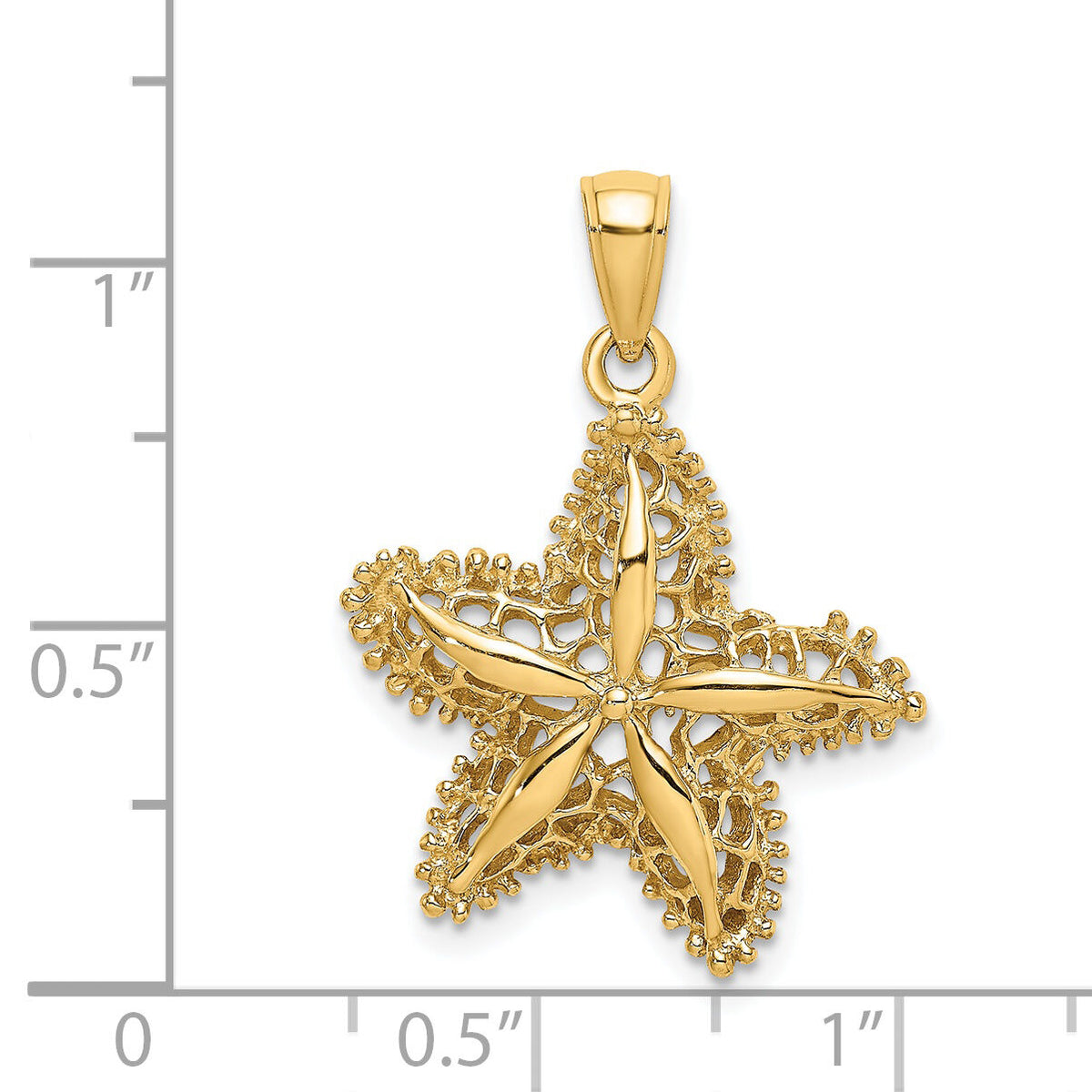 14K Starfish Filigree Charm-K7827