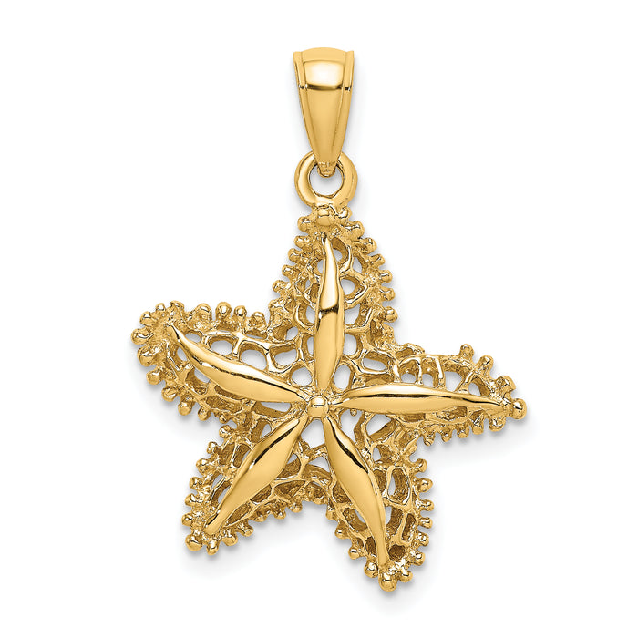 14K Starfish Filigree Charm-K7827