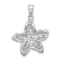 14K White Gold Starfish Filigree Charm-K7827W