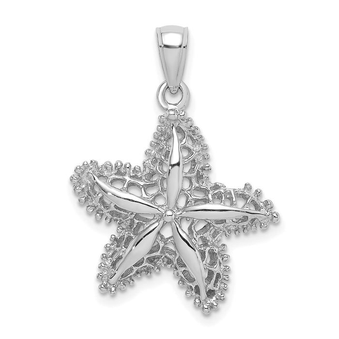 14K White Gold Starfish Filigree Charm-K7827W
