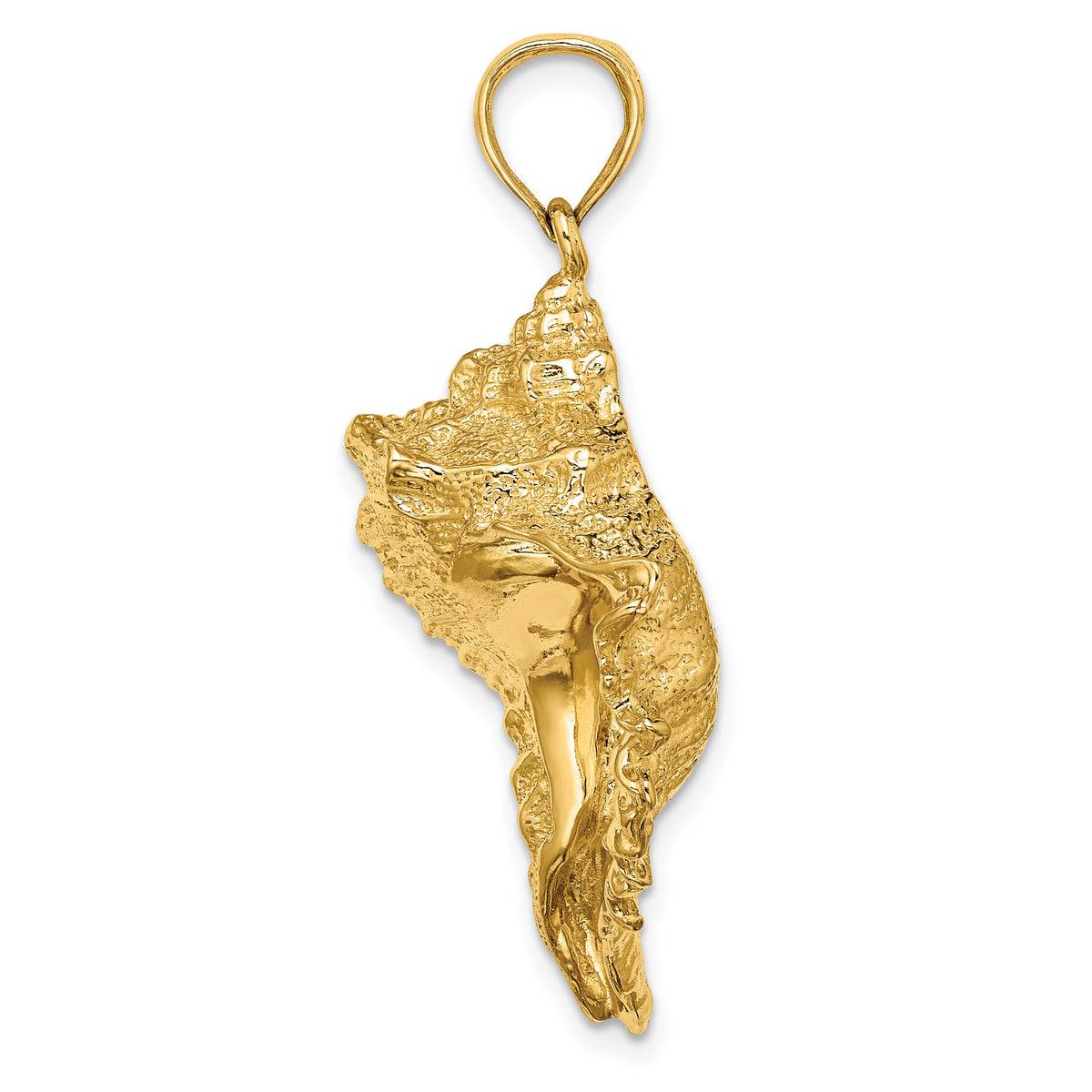 14K Texture 2-D Conch Shell Charm-K7834