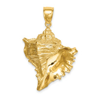 14K Texture 2-D Conch Shell Charm-K7834