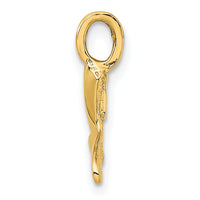 14K Polished Mini Whale Tail Charm-K7836