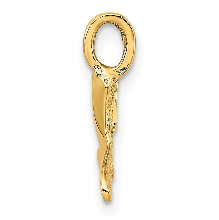 14K Polished Mini Whale Tail Charm-K7836