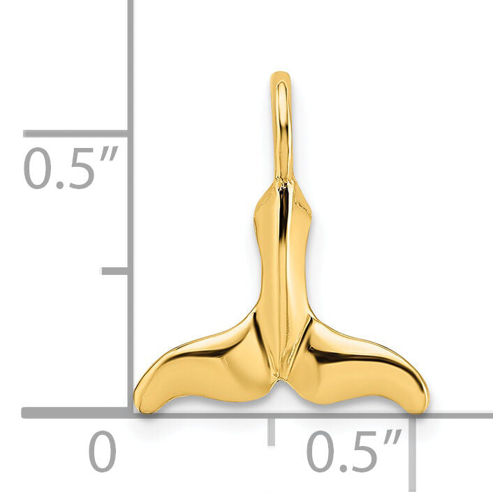 14K Polished Mini Whale Tail Charm-K7836