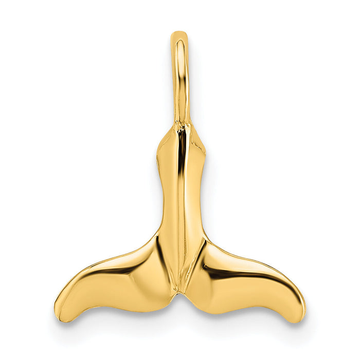 14K Polished Mini Whale Tail Charm-K7836