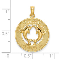 14K ST. THOMAS w/ Dolphins Round Charm-K7837