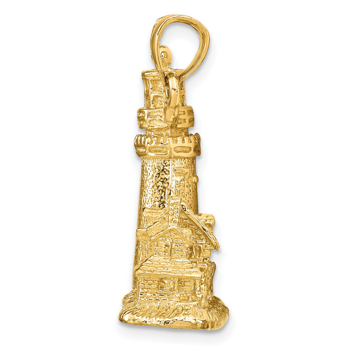 14k 3D Cape Cod Lighthouse Pendant-K7839