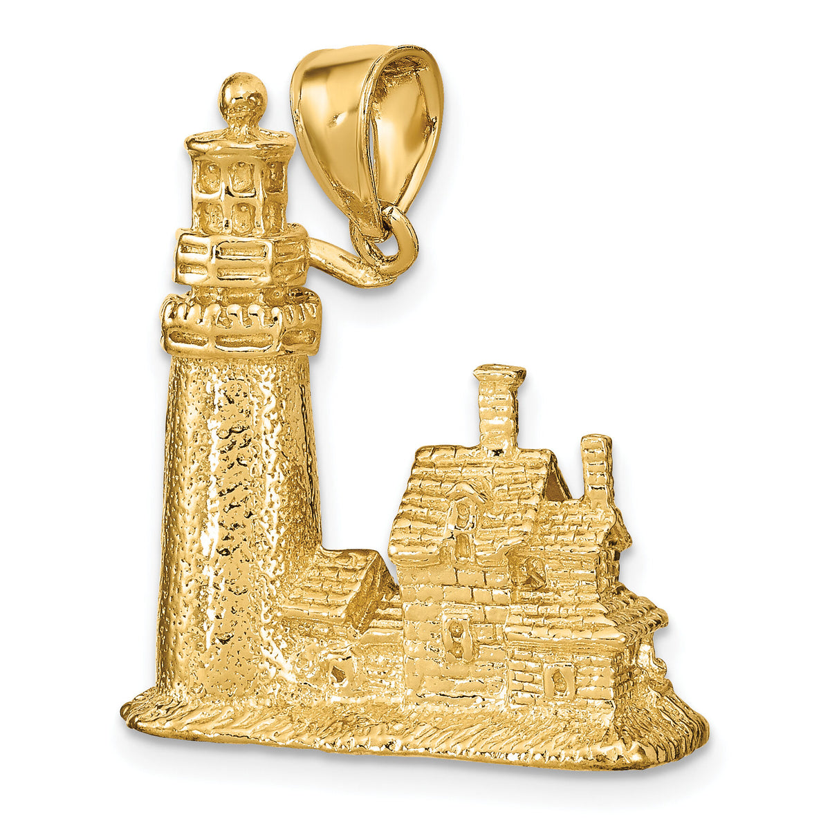 14k 3D Cape Cod Lighthouse Pendant-K7839
