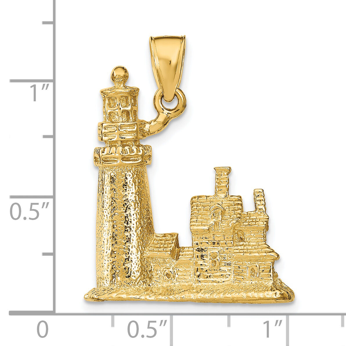 14k 3D Cape Cod Lighthouse Pendant-K7839